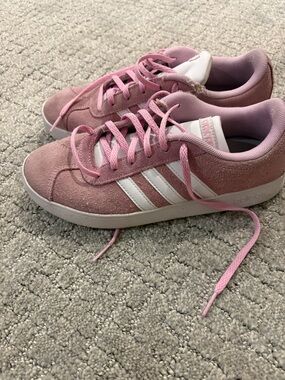 adidas Pink Suede Casual Sneakers with White Stripes